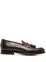 Santoni leather tassel loafers - Marron - thumbnail