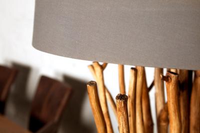 Lampenkap 48x35x55cm linnen grijsbruin voor staande lamp - 19472-2