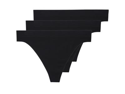 esmara Set van 3 dames strings (Zwart, M (40/42))