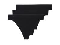 esmara Set van 3 dames strings (Zwart, M (40/42))