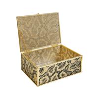 Sieradendoos - opbergdoos - goud met zwart - slangenprint - 18 x 13,5 cm