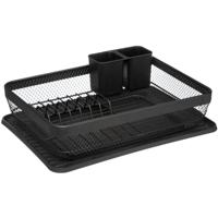 Luxe afdruiprek - zwart - met lekbak - 43 x 32 cm - metaal - Afwassen - afwasrek Luxe afdruiprek - zwart - met lekbak - 43 x 32 cm - metaal - Afwassen - afwasrek