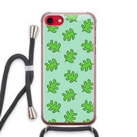 Groene blaadjes: iPhone SE 2020 Transparant Hoesje met koord