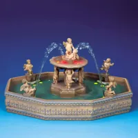 Lemax lighted village square fountain bewegend kerstdorp tafereel 2001