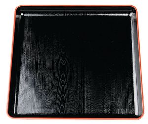 Zwart/Rood Vierkante Tray - Lacquerware - 30cm