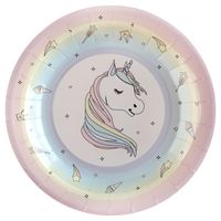 Eenhoorn thema feest wegwerpbordjes - 10x - 23 cm - unicorn/magie themafeest