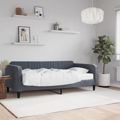 Slaapbank met matras 90x190 cm fluweel donkergrijs