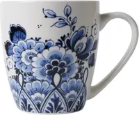 Heinen Delfts Blauw koffiekopje keramiek bloemen 7.5x8.5cm delfts blauw