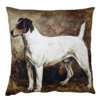 Clayre & Eef Kussenhoes 45x45 cm Bruin Wit Polyester Hond