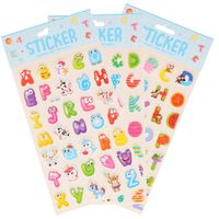 Stickervelletjes - 3x - 34 sticker letters A-Z - gekleurd - alfabet - Stickers