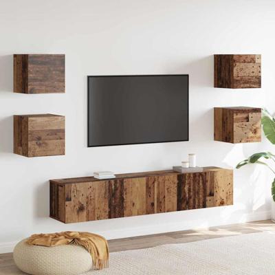TV-kast 6 pcs Bruin 160 x 30 x 30 cm Bewerkt hout