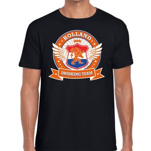 Zwart Holland drinking team t-shirt heren