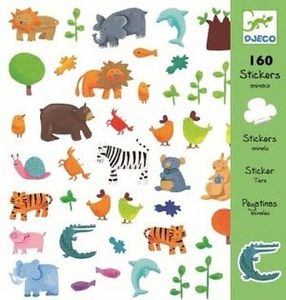 160 dierenstickers DJECO meerdere kleuren