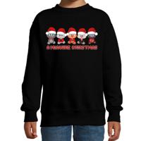 Kersttrui/sweater voor jongens/meisjes - Miauwie Christmas - zwart - Kerst poesjes