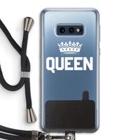 Queen zwart: Samsung Galaxy S10e Transparant Hoesje met koord