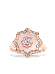 David Morris bague Astra en or rose 18ct et nacre