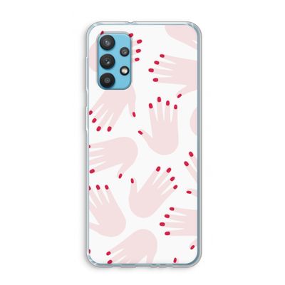 Hands pink: Samsung Galaxy A32 4G Transparant Hoesje