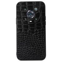 Crocodile Series Honor Magic4 Pro Hybrid Case - Zwart - thumbnail