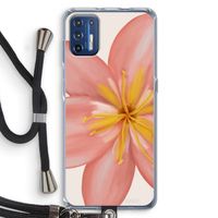 Pink Ellila Flower: Motorola Moto G9 Plus Transparant Hoesje met koord