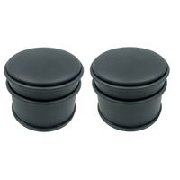 Set van 2x deurstoppers rond mat zwart 10 x 8 cm - Deurstoppers - thumbnail