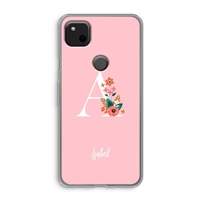 Pink Bouquet: Google Pixel 4a Transparant Hoesje
