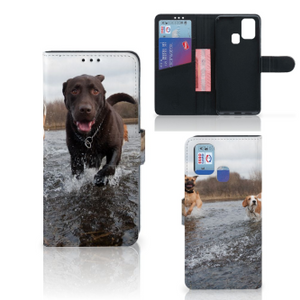 Samsung Galaxy M31 Telefoonhoesje met Pasjes Honden Labrador