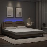 Bedframe met LED-verlichting kunstleer cappuccino 180x200 cm