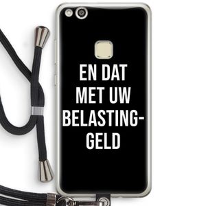 Belastinggeld - Zwart: Huawei Ascend P10 Lite Transparant Hoesje met koord