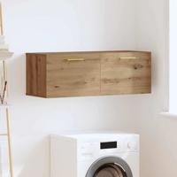 Wandkast artisanaal eikenkleurig 100 x 36.5 x 35 cm