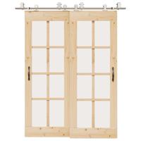 Schuifdeur onderdelenset 183 cm roestvrij staal zilverkleurig