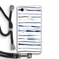 Ink Stripes: Pixel 3 XL Transparant Hoesje met koord