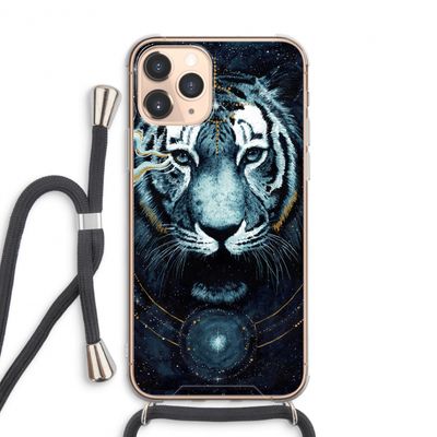 Darkness Tiger: iPhone 11 Pro Max Transparant Hoesje met koord
