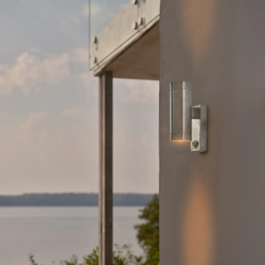 Buitenlamp Zilver Dubbel met sensor Gu10 Tin gegalvaniseerd