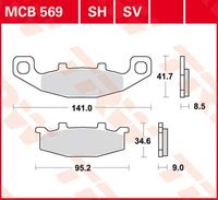 TRW Remblokken, en remschoenen voor de moto, MCB569SH Sinter street - thumbnail