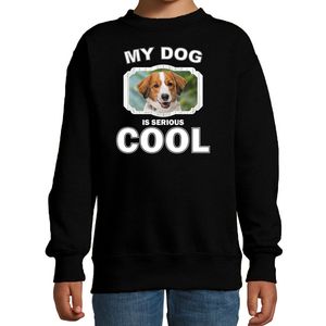 Honden liefhebber trui / sweater Kooiker my dog is serious cool zwart voor kinderen