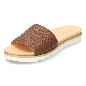 Gevlochten slipper, cognac Maat: 41