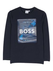 BOSS Kidswear t-shirt à logo imprimé - Bleu