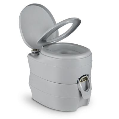 Draagbaar Toilet met Afneembare 20 L Afvalwatertank Mobiel Toilet met Waterdichte Zitting en Spoelpomp Campingtoilet voor Bootvissers Donkergrijs