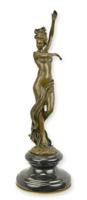 A BRONZE SCULPTURE OF A SCARF DANCER (BRASS PLATE UNDERNEATH