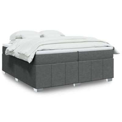 Boxspring met matras stof donkergrijs 200x200 cm