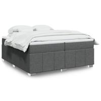 Boxspring met matras stof donkergrijs 200x200 cm