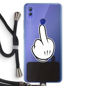 Middle finger black: Honor Note 10 Transparant Hoesje met koord