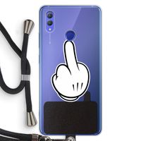 Middle finger black: Honor Note 10 Transparant Hoesje met koord