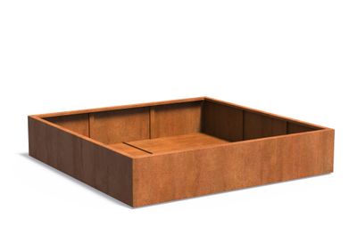 Cortenstaal plantenbak CARREZ 200x200x40cm.