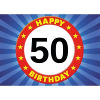 50 jaar leeftijd sticker verkeersbord verjaardag versiering   -