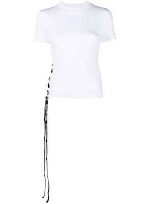Versace Jeans Couture chemise en coton à col lacé - Blanc