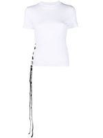Versace Jeans Couture chemise en coton à col lacé - Blanc