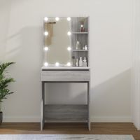 Kaptafel met LED-verlichting 60x40x140 cm grijs sonoma eiken - thumbnail