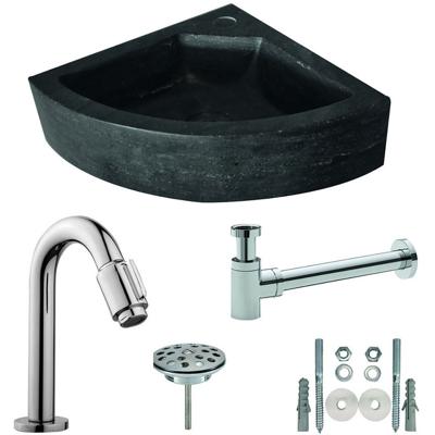 Wiesbaden Fonteinset Hardstenen HoekFontein 30x30x10cm - Compleet