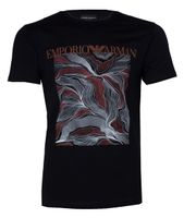 Armani T-shirt beachwear zwart Fire print